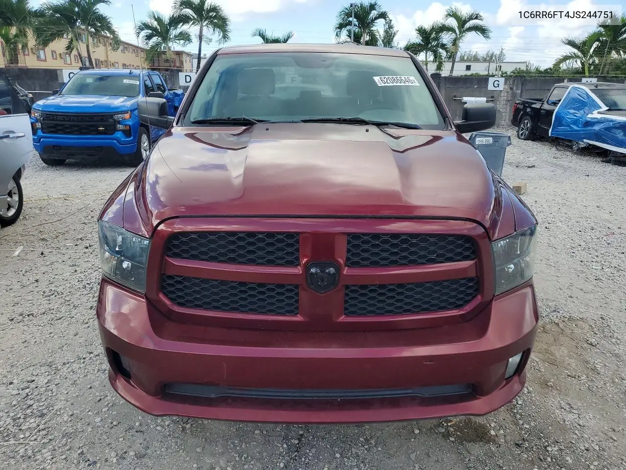 2018 Ram 1500 St VIN: 1C6RR6FT4JS244751 Lot: 62086646