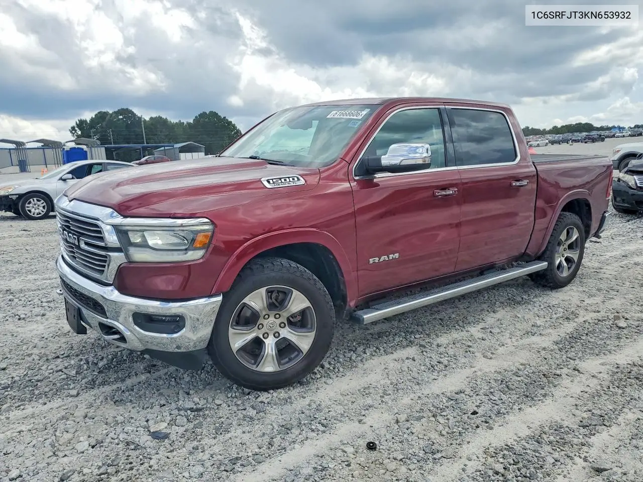 2019 Ram 1500 Laramie VIN: 1C6SRFJT3KN653932 Lot: 61668606