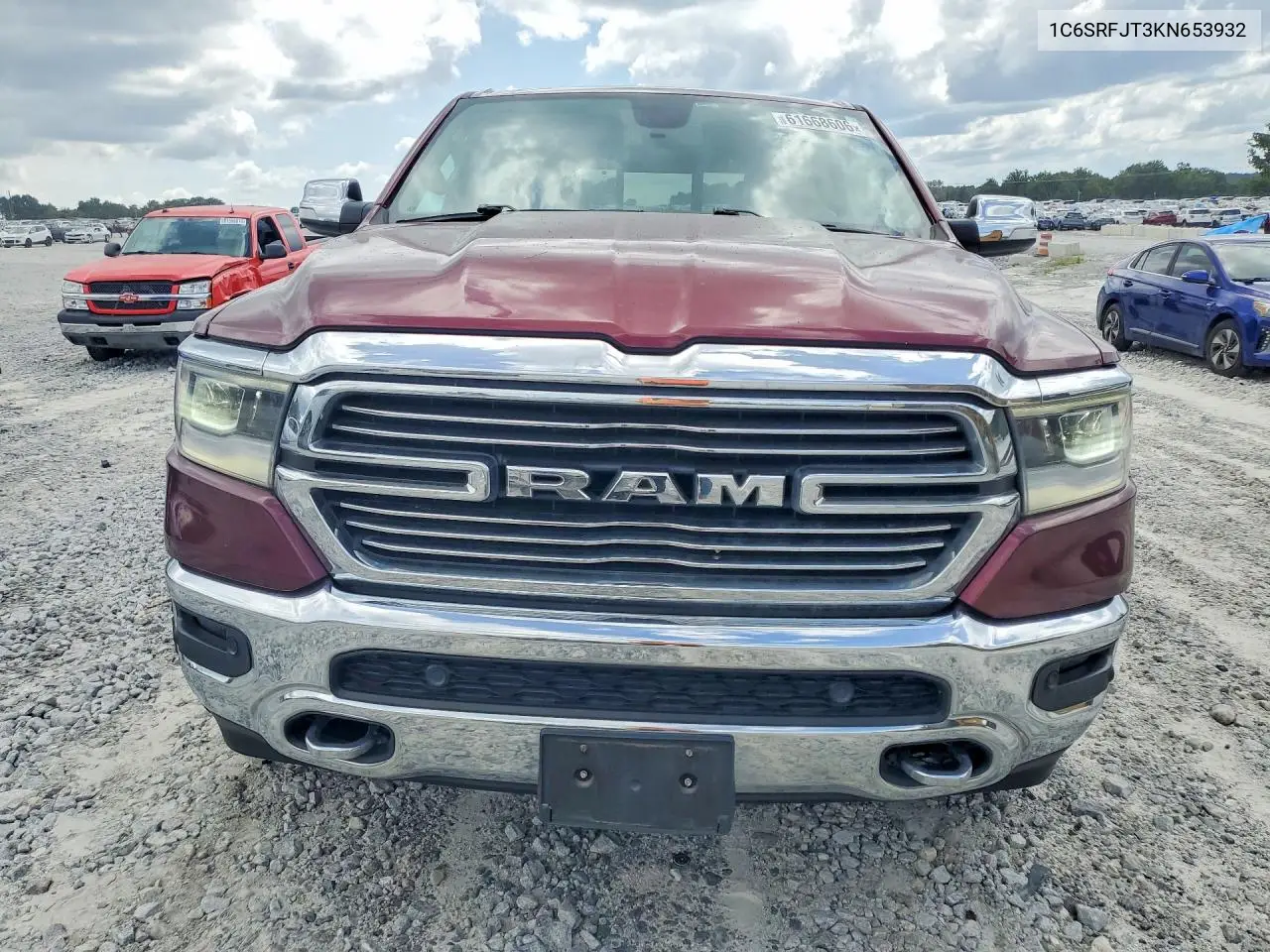 2019 Ram 1500 Laramie VIN: 1C6SRFJT3KN653932 Lot: 61668606