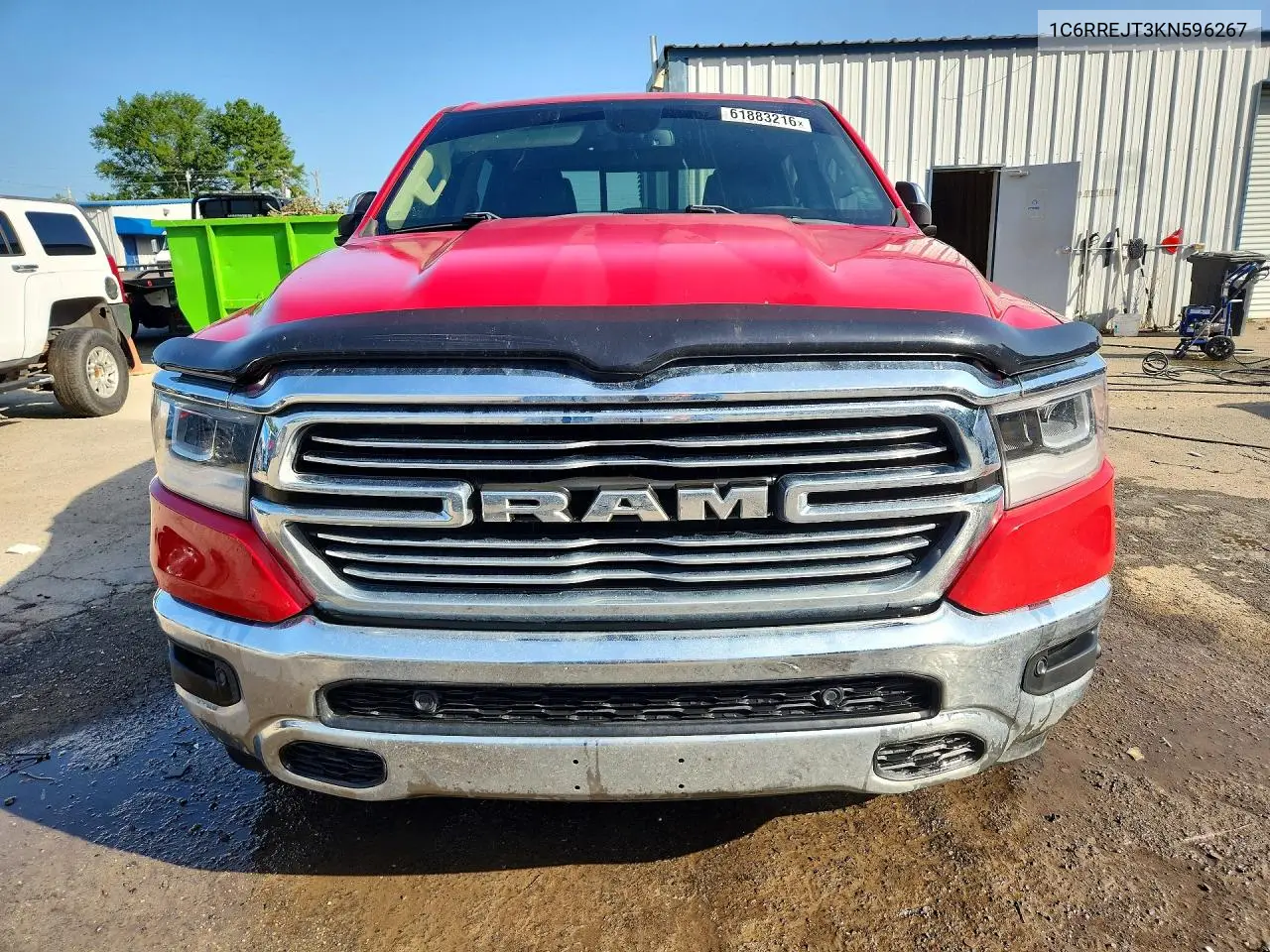 2019 Ram 1500 Laramie VIN: 1C6RREJT3KN596267 Lot: 61883216