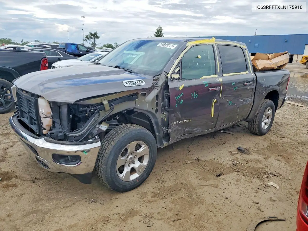 2020 Ram 1500 Big Horn/Lone Star VIN: 1C6SRFFTXLN175910 Lot: 57849116