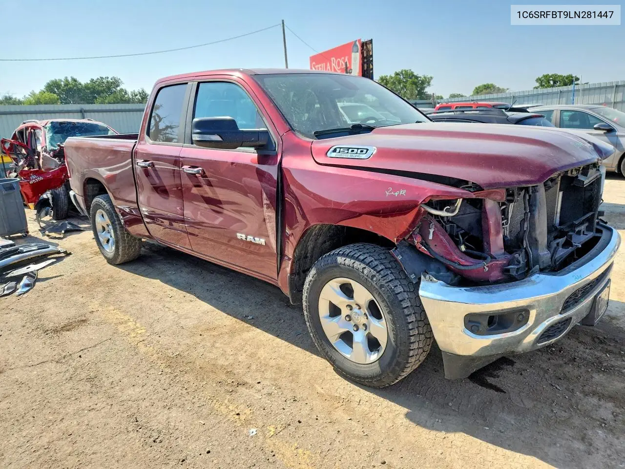 2020 Ram 1500 Big Horn/Lone Star VIN: 1C6SRFBT9LN281447 Lot: 62121546