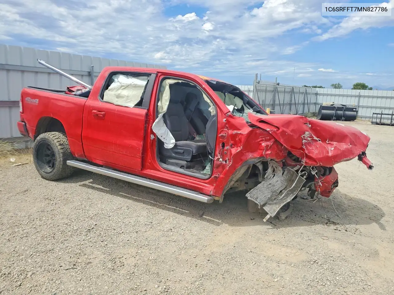 2021 Ram 1500 Big Horn VIN: 1C6SRFFT7MN827786 Lot: 56114436