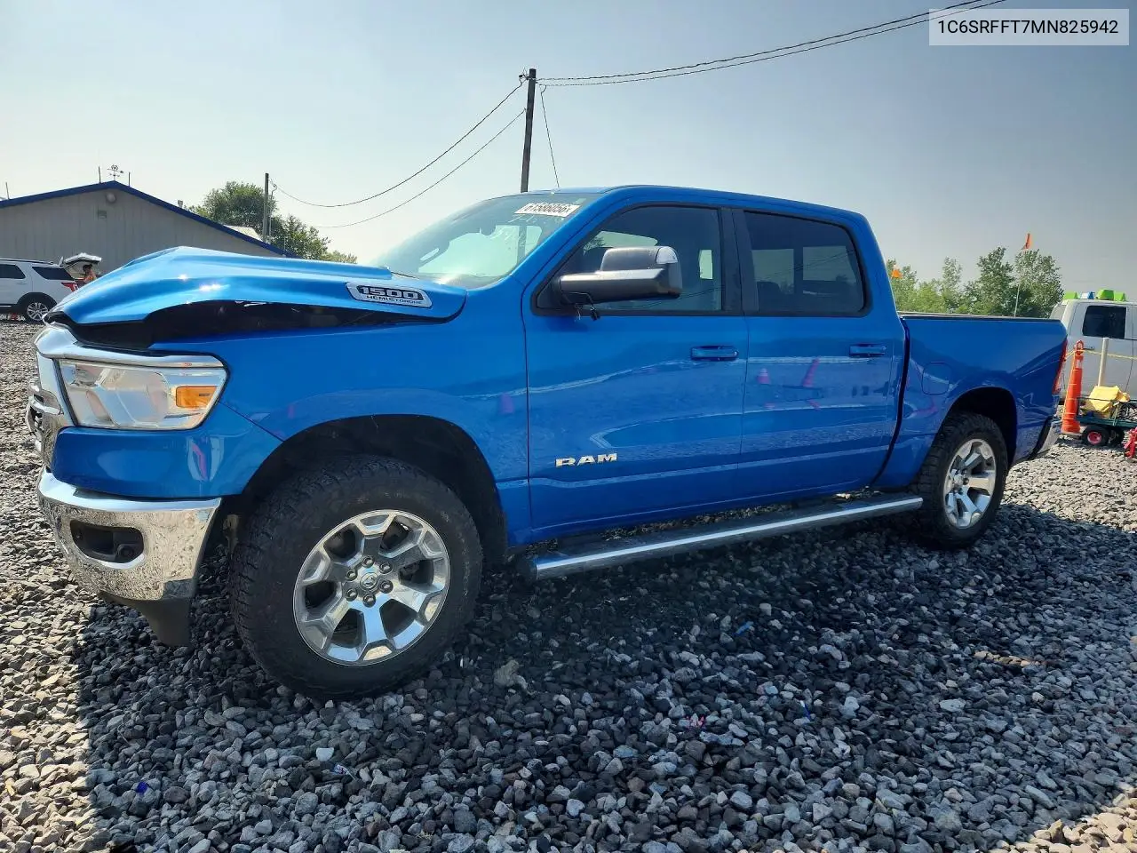 2021 Ram 1500 Big Horn/Lone Star VIN: 1C6SRFFT7MN825942 Lot: 61586056