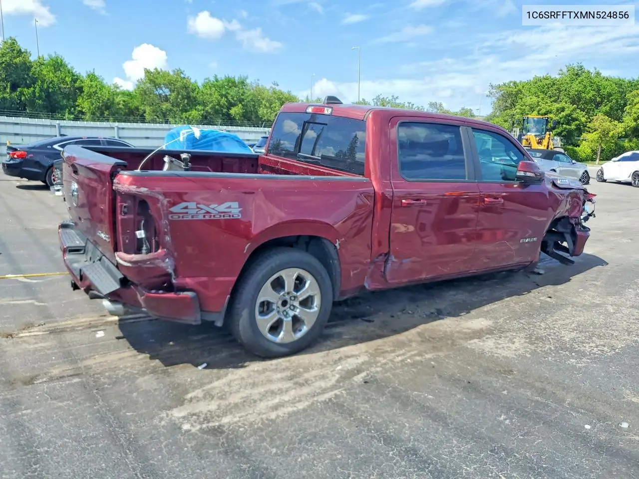 2021 Ram 1500 Big Horn/Lone Star VIN: 1C6SRFFTXMN524856 Lot: 61670156