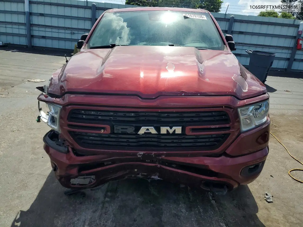 2021 Ram 1500 Big Horn/Lone Star VIN: 1C6SRFFTXMN524856 Lot: 61670156