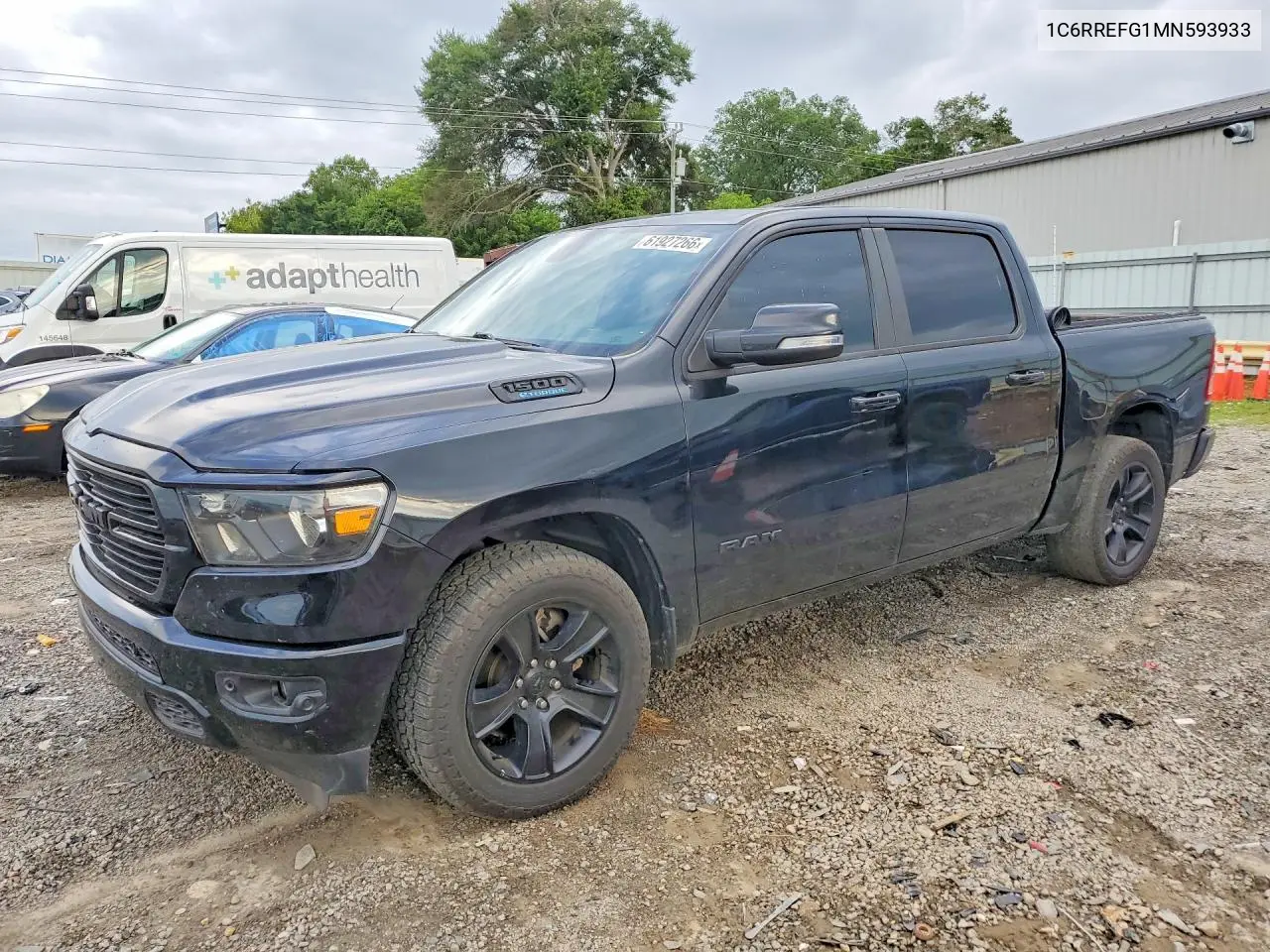 2021 Ram 1500 Big Horn/Lone Star VIN: 1C6RREFG1MN593933 Lot: 61927266