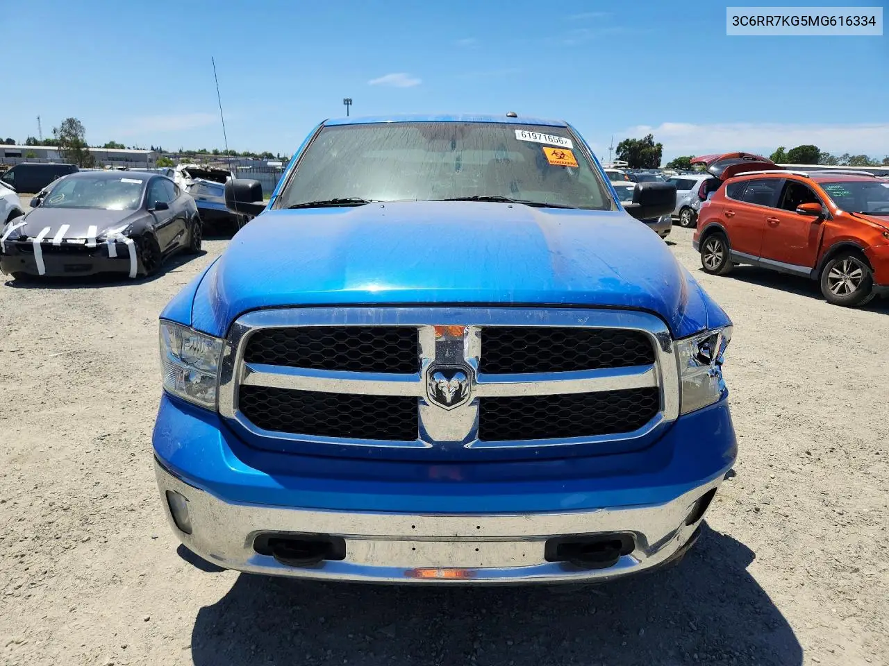 2021 Ram 1500 Classic Tradesman VIN: 3C6RR7KG5MG616334 Lot: 61971656