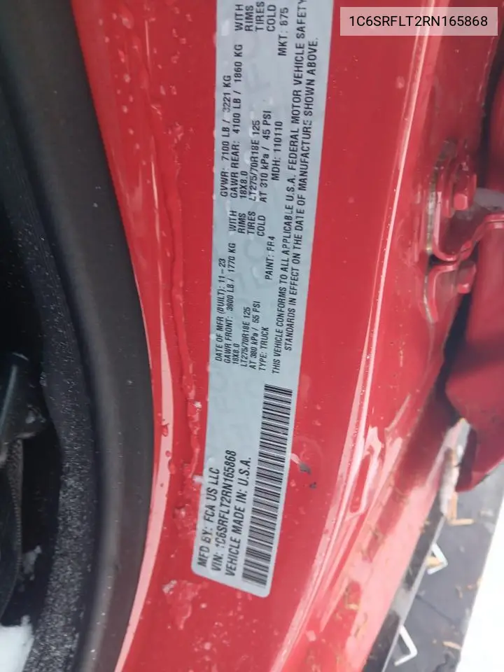 1C6SRFLT2RN165868 2024 Ram 1500