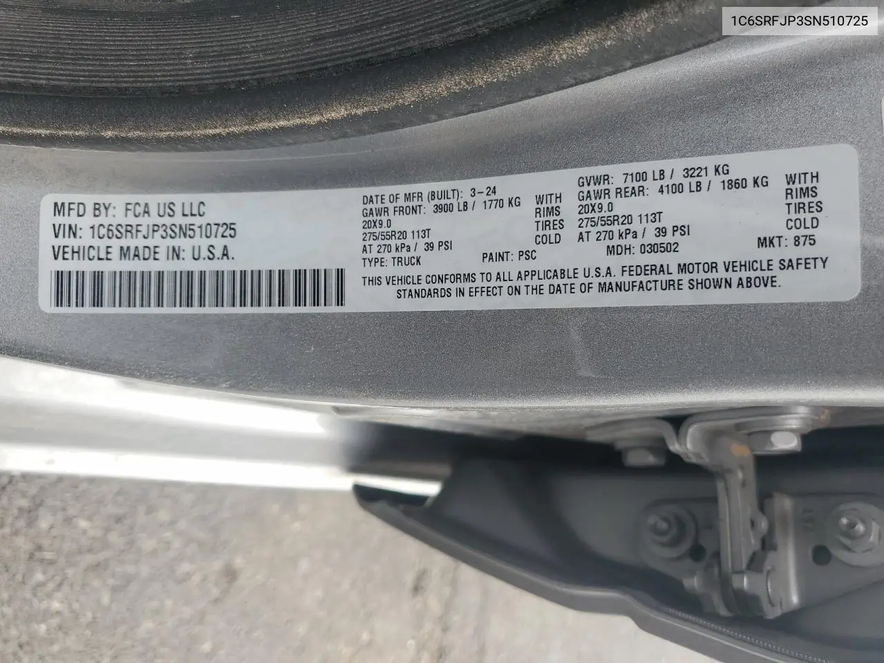 1C6SRFJP3SN510725 2025 Ram 1500 Laramie
