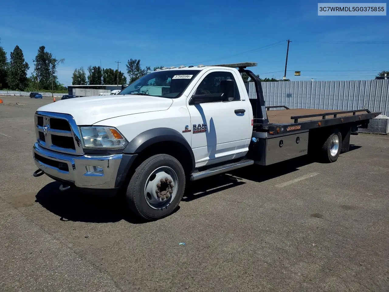 2016 Ram 5500 - Flatbed Truck VIN: 3C7WRMDL5GG375855 Lot: 57560596