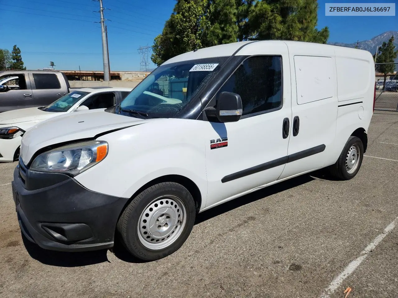 2018 Ram Promaster City Delivery Van VIN: ZFBERFAB0J6L36697 Lot: 60198856