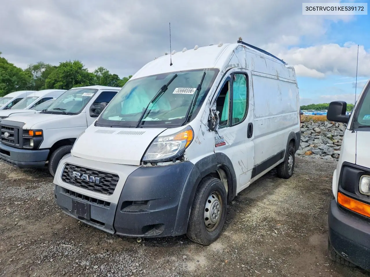 2019 Ram Promaster 2500 2500 High VIN: 3C6TRVCG1KE539172 Lot: 55668556