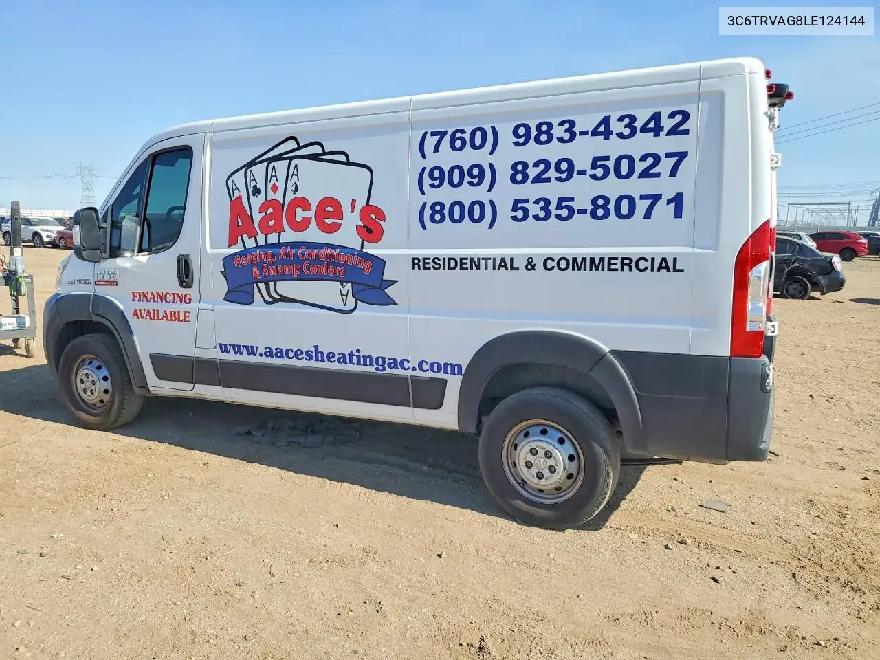 2020 Ram Promaster 1500 1500 Standard VIN: 3C6TRVAG8LE124144 Lot: 61128576