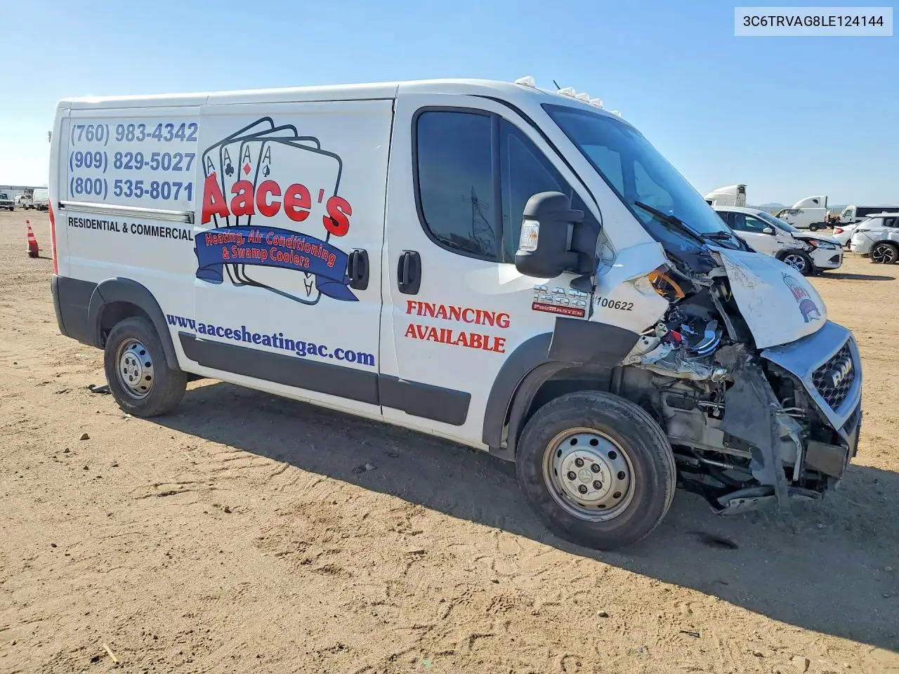 2020 Ram Promaster 1500 1500 Standard VIN: 3C6TRVAG8LE124144 Lot: 61128576