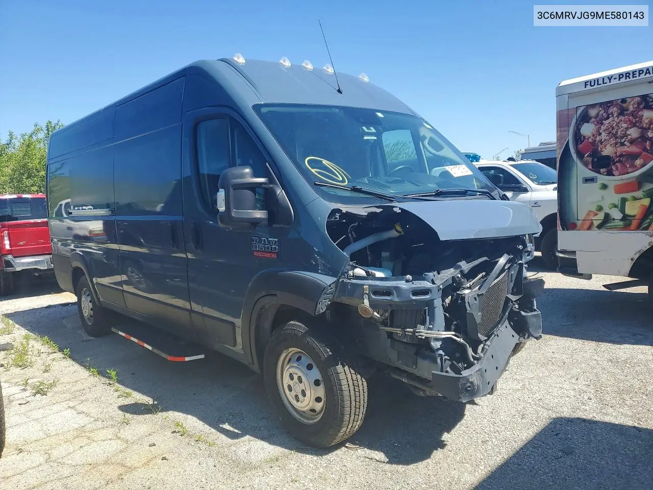 2021 Ram Promaster 3500 Delivery Van VIN: 3C6MRVJG9ME580143 Lot: 51175106