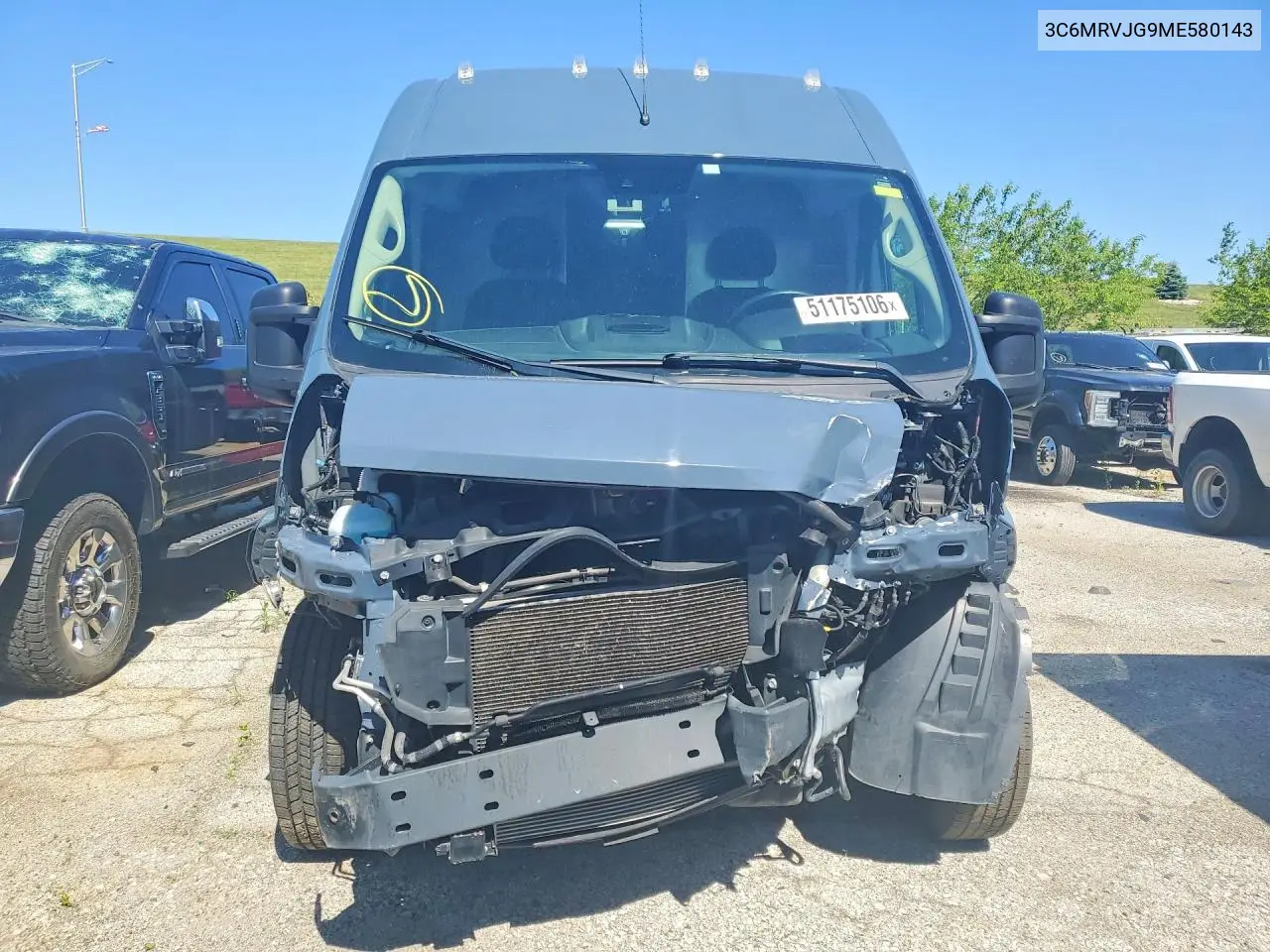 2021 Ram Promaster 3500 Delivery Van VIN: 3C6MRVJG9ME580143 Lot: 51175106