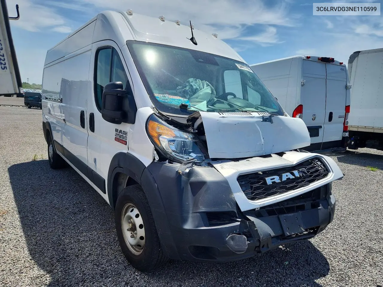 2022 Ram Promaster 2500 2500 High VIN: 3C6LRVDG3NE110599 Lot: 54477756