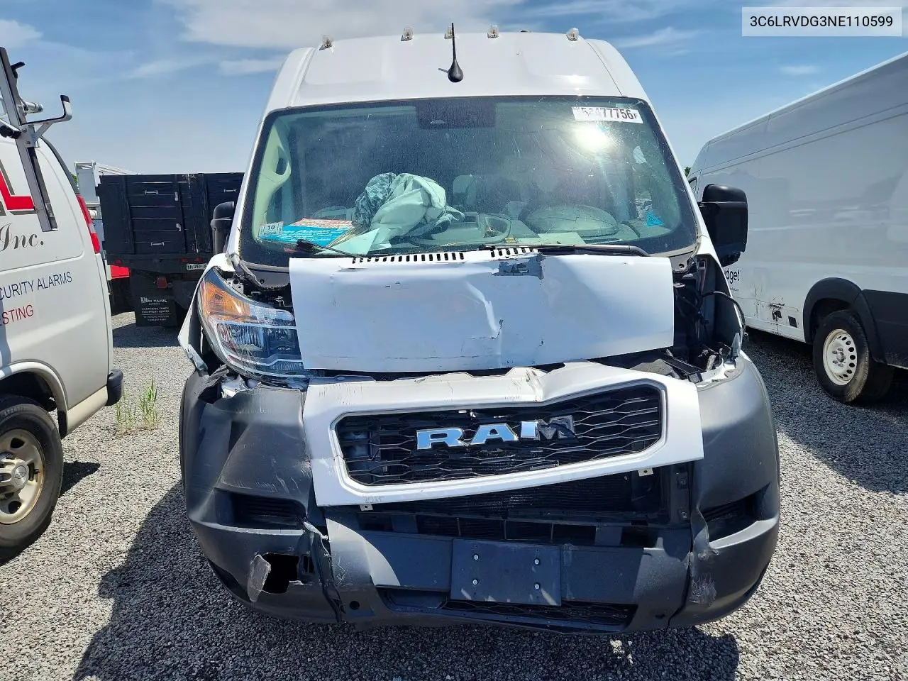 2022 Ram Promaster 2500 2500 High VIN: 3C6LRVDG3NE110599 Lot: 54477756