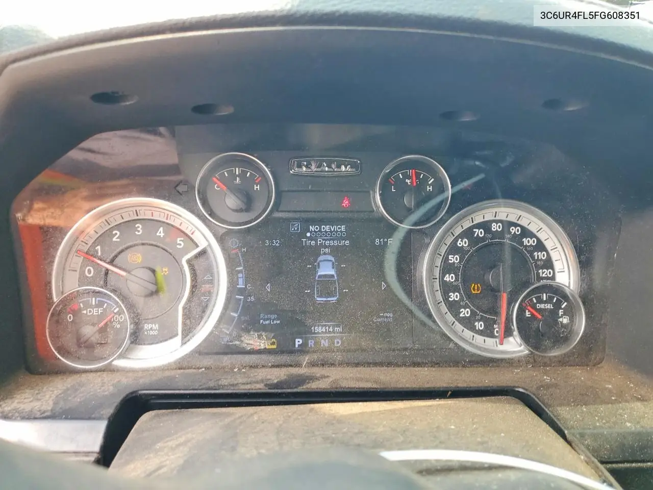 2015 Ram 2500 Laramie VIN: 3C6UR4FL5FG608351 Lot: 58761526