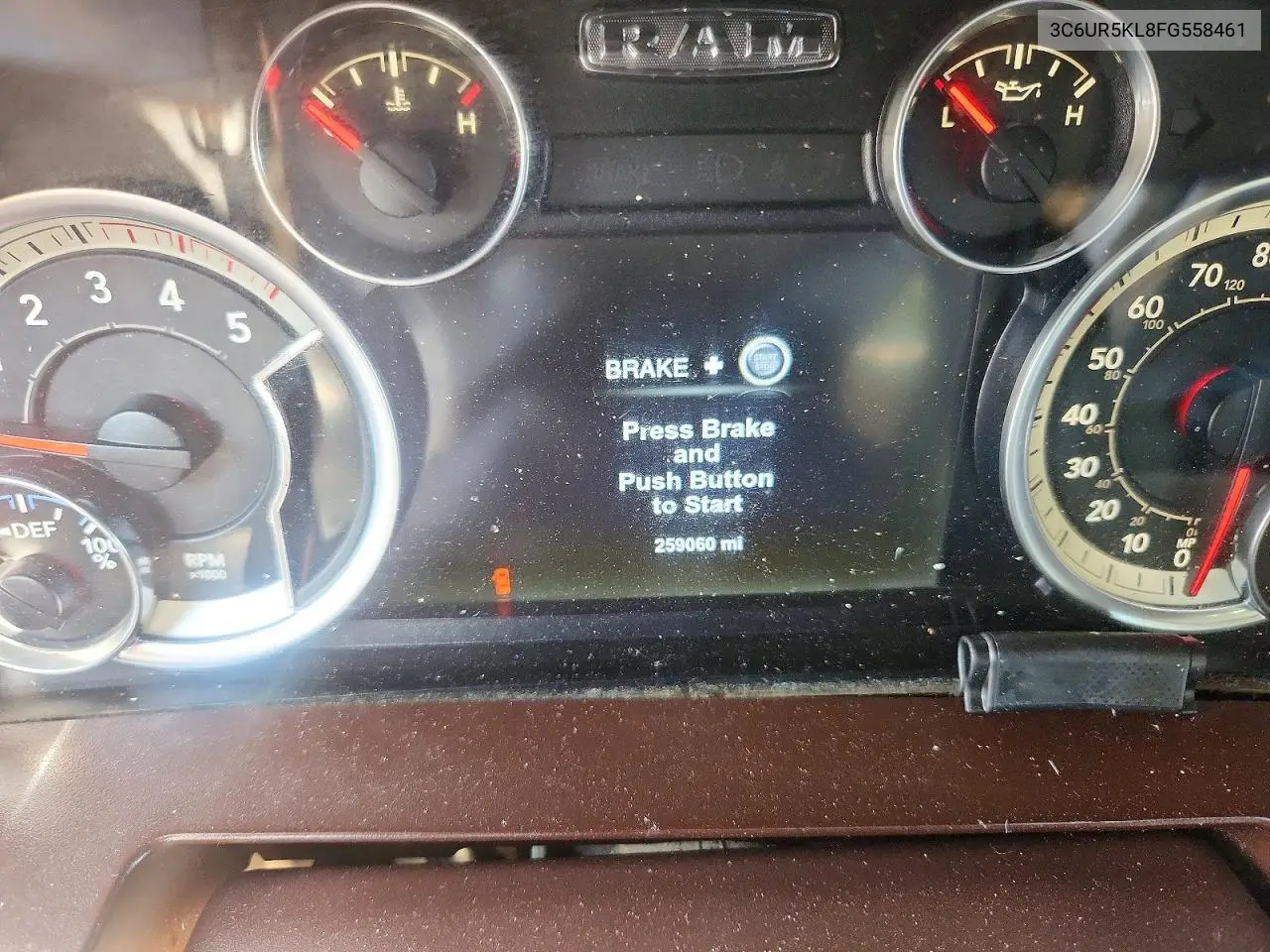2015 Ram 2500 Laramie VIN: 3C6UR5KL8FG558461 Lot: 58876316