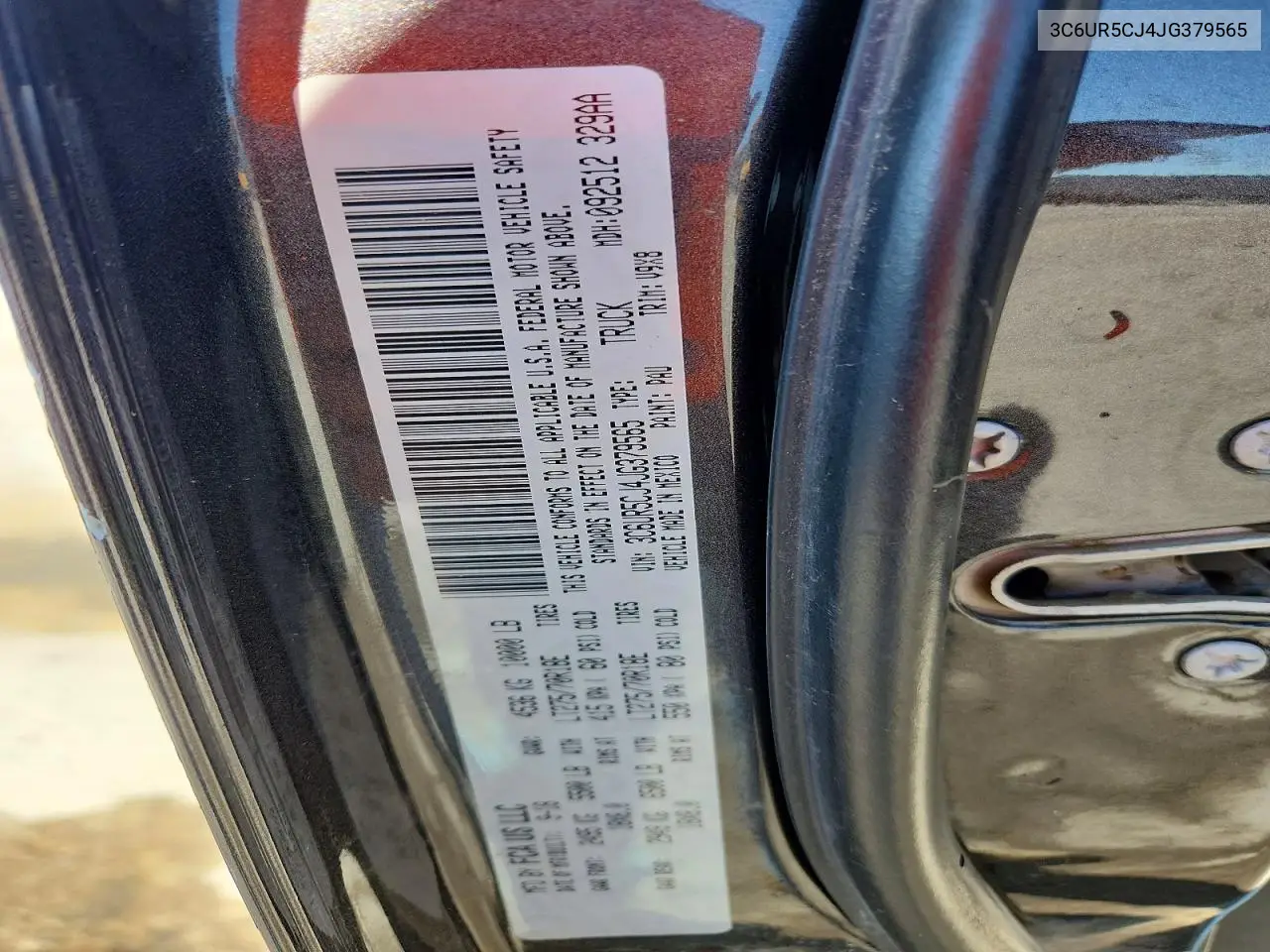 2018 Ram 2500 St VIN: 3C6UR5CJ4JG379565 Lot: 60562446