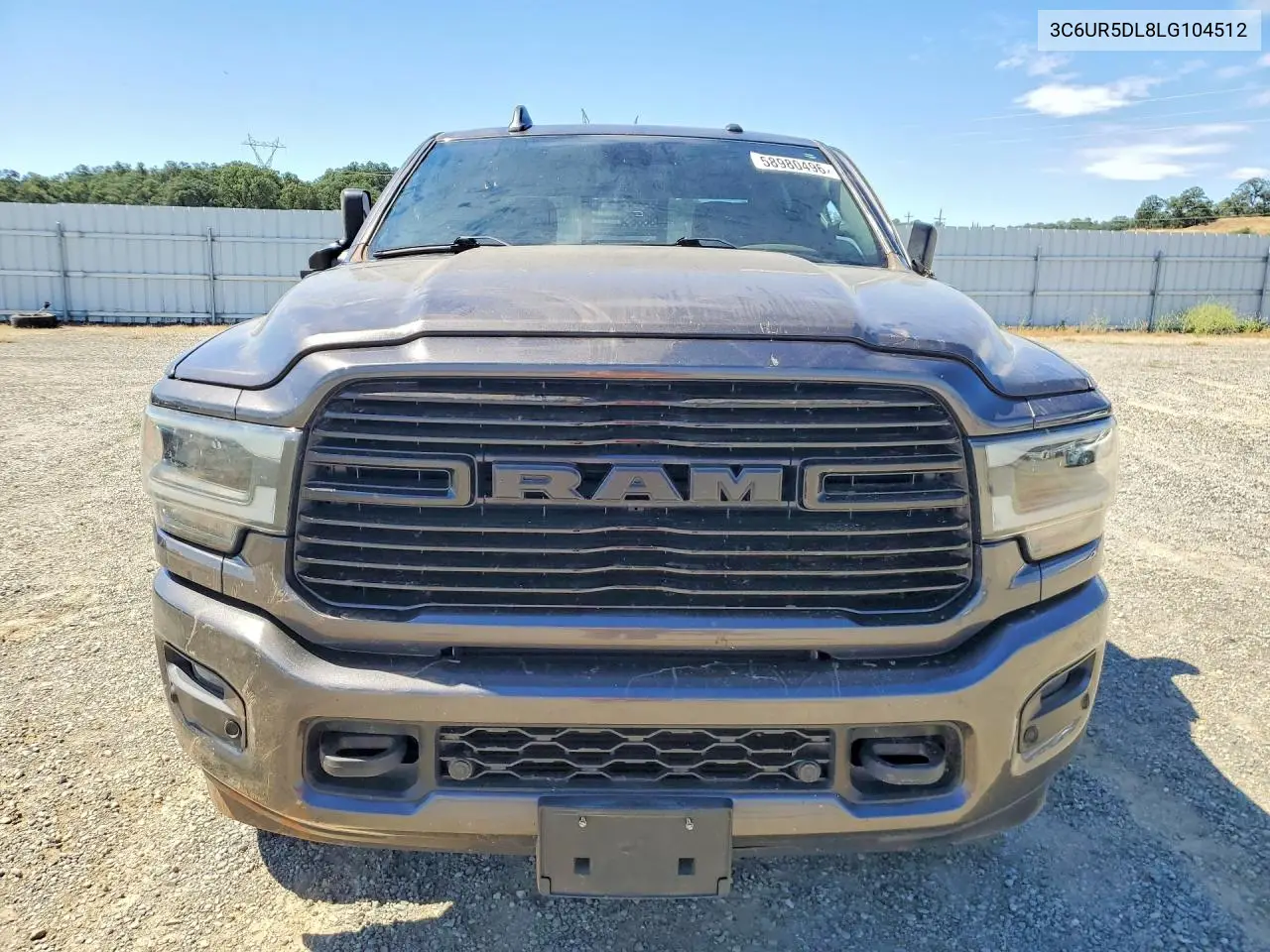 2020 Ram 2500 Big Horn VIN: 3C6UR5DL8LG104512 Lot: 58980496