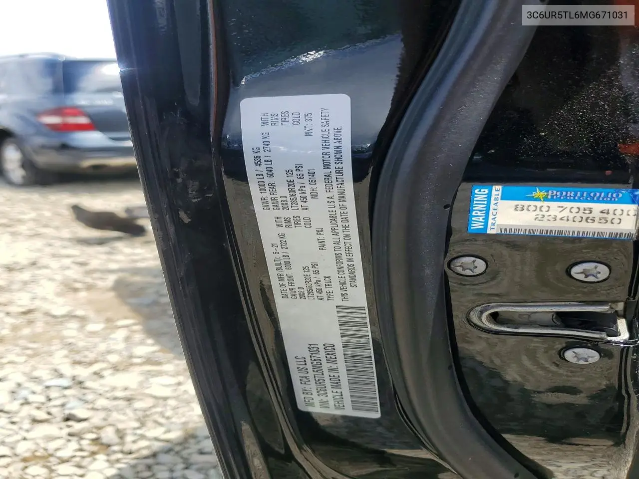 2021 Ram 2500 Limited VIN: 3C6UR5TL6MG671031 Lot: 51922406
