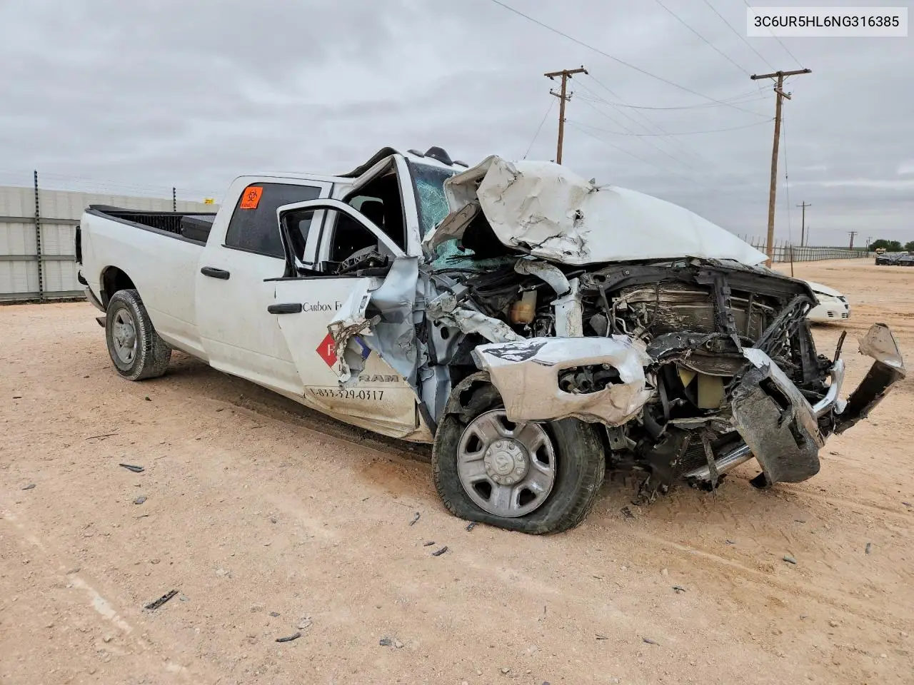 2022 Ram 2500 Tradesman VIN: 3C6UR5HL6NG316385 Lot: 53538096
