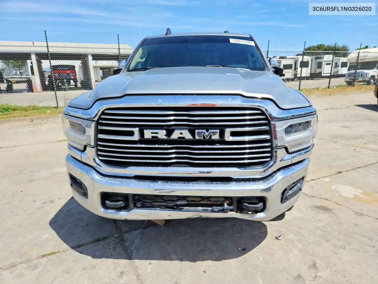 2022 Ram 2500 Laramie VIN: 3C6UR5FL1NG326020 Lot: 55835296