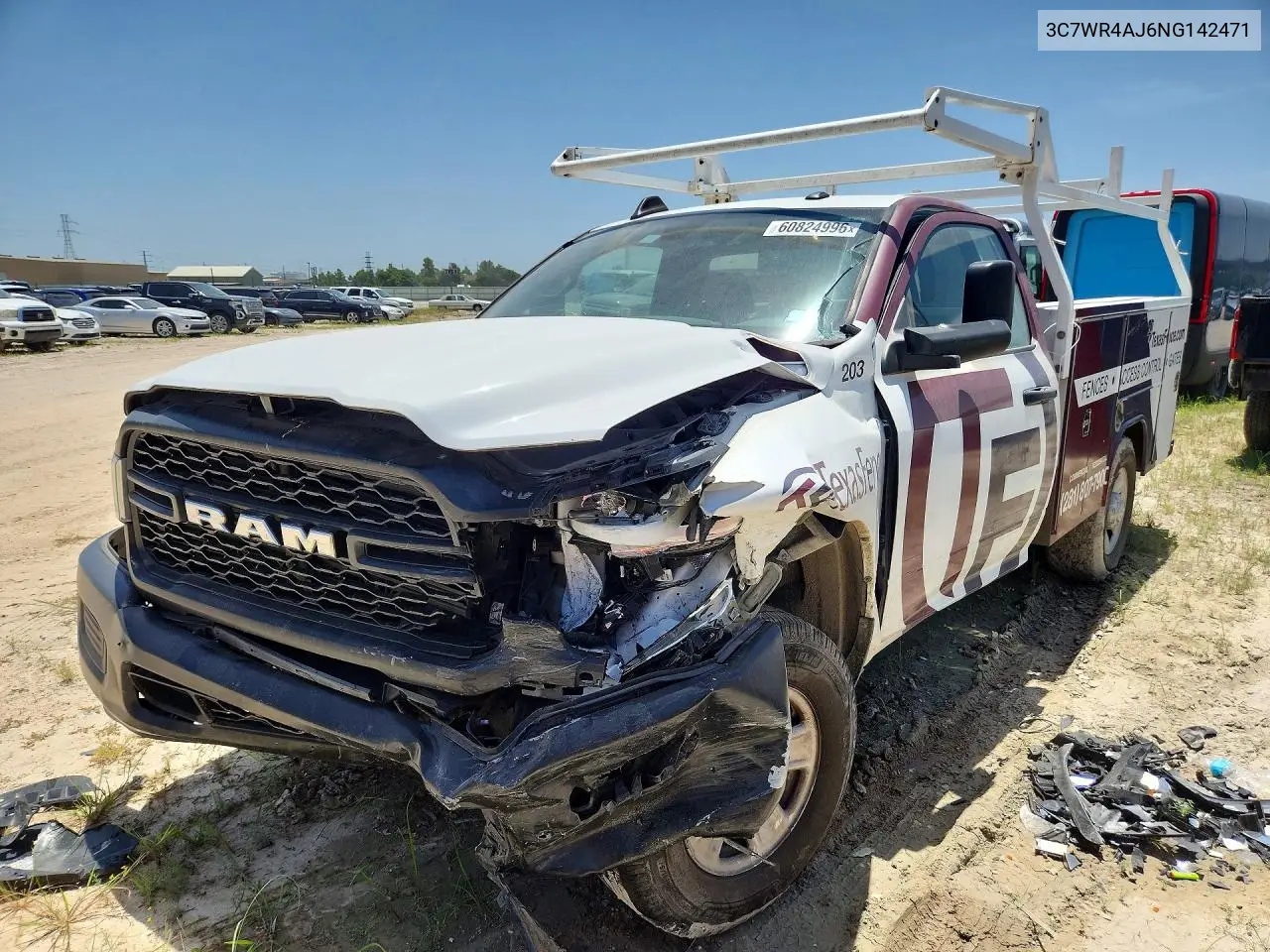 2022 Ram 2500 Tradesman VIN: 3C7WR4AJ6NG142471 Lot: 60824996