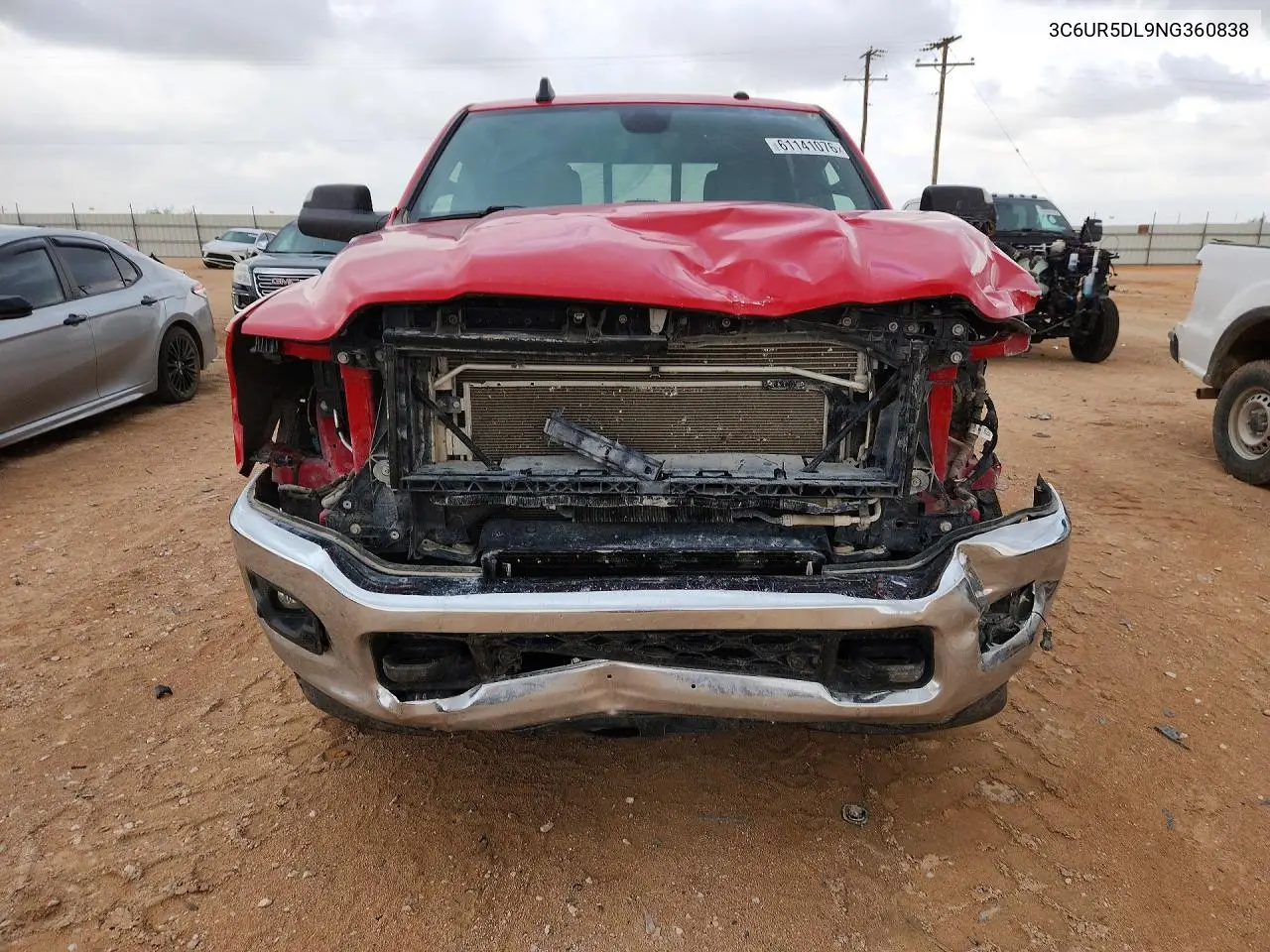2022 Ram 2500 Big Horn/Lone Star VIN: 3C6UR5DL9NG360838 Lot: 61141076