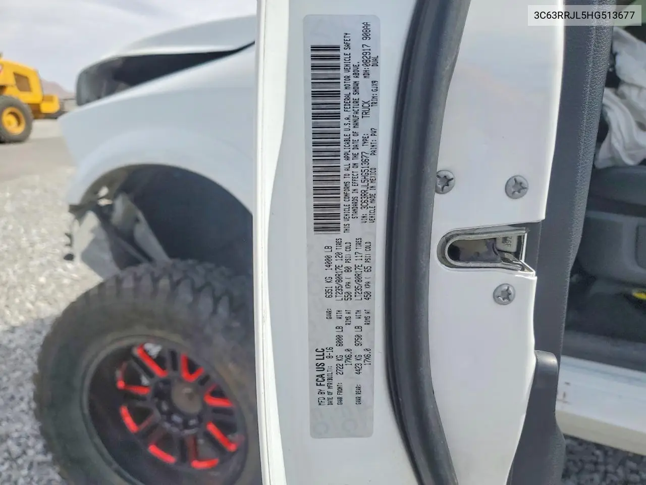 2017 Ram 3500 Laramie VIN: 3C63RRJL5HG513677 Lot: 51710456