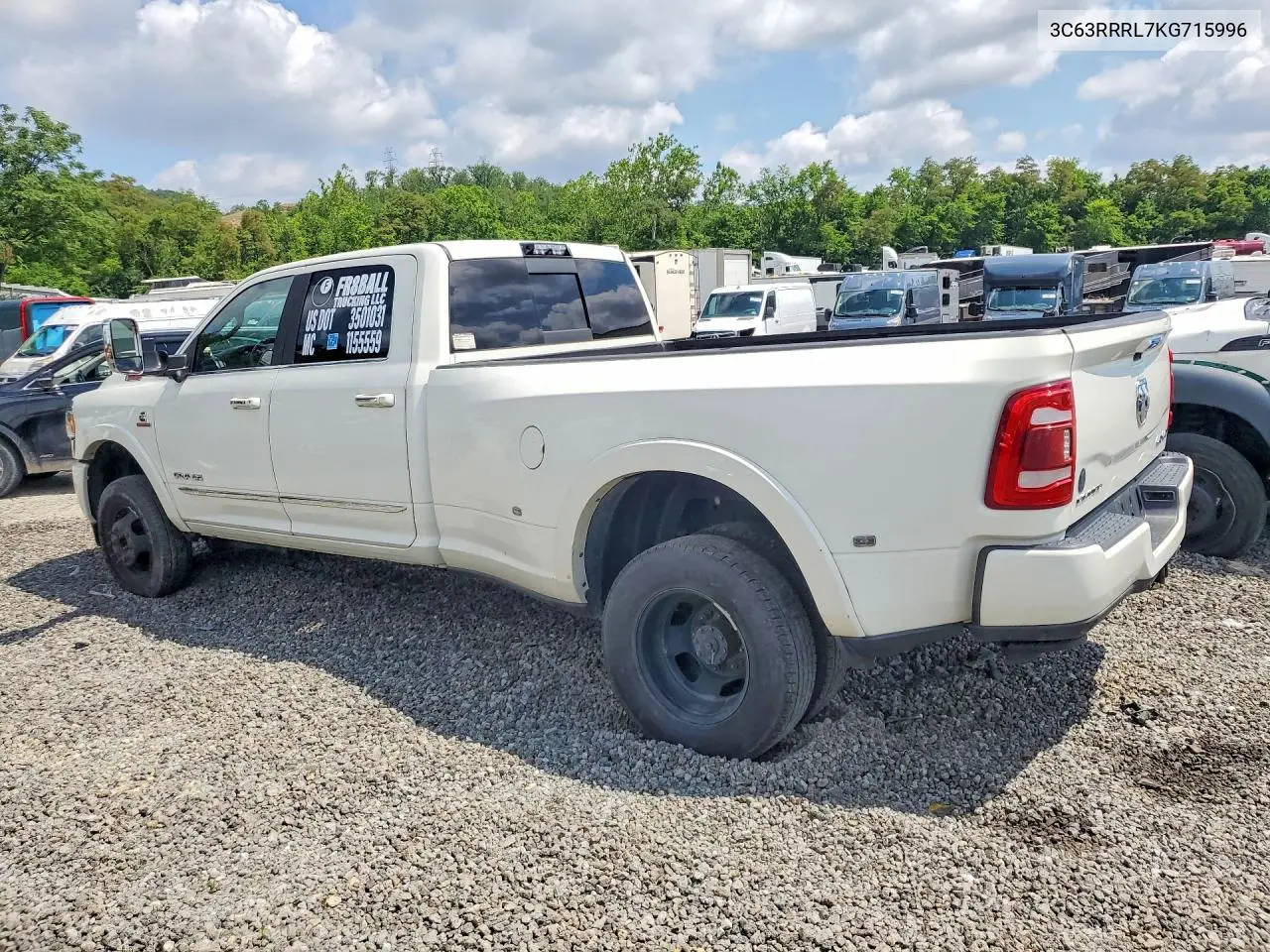 2019 Ram 3500 Limited VIN: 3C63RRRL7KG715996 Lot: 58640866