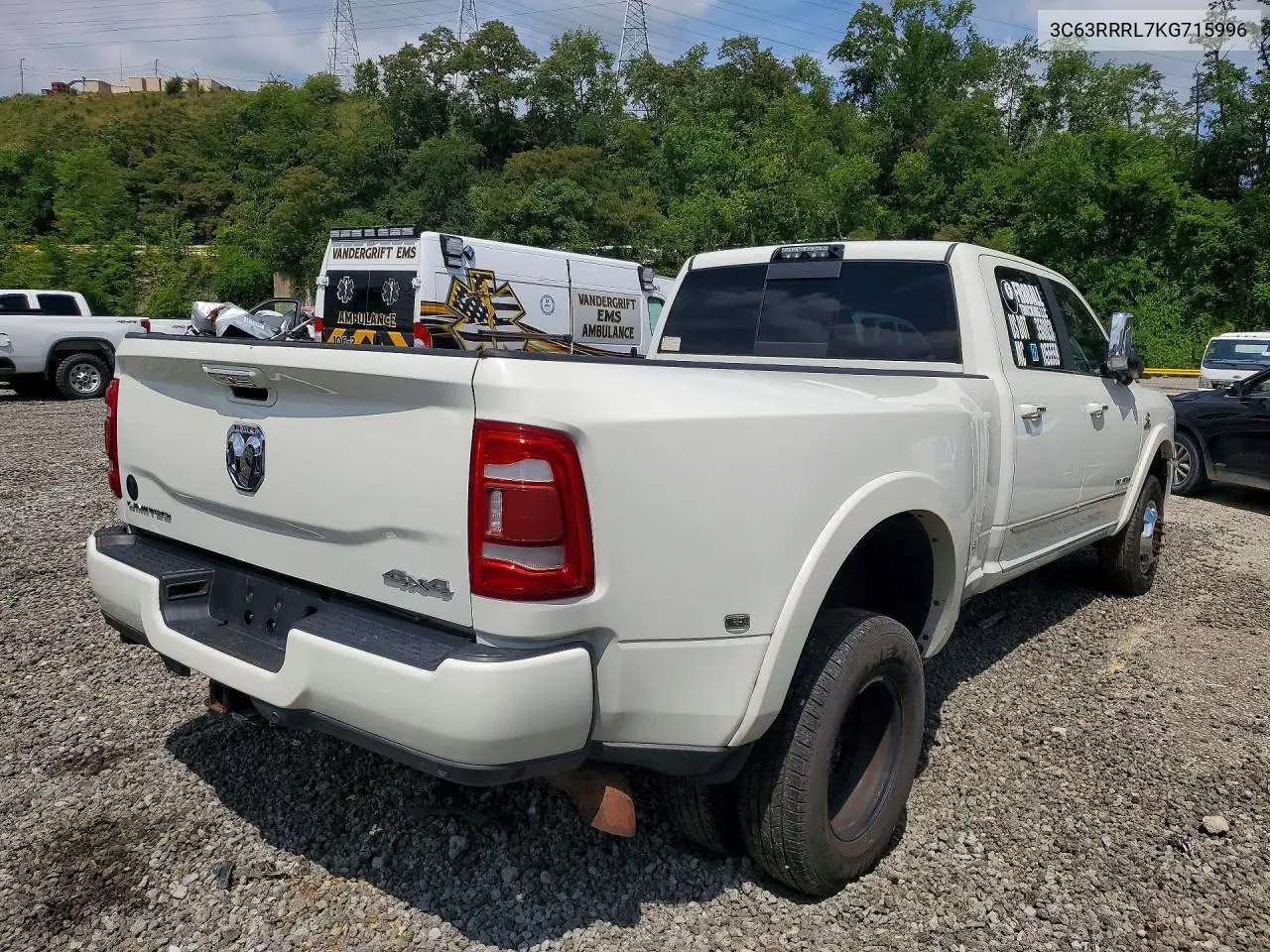 2019 Ram 3500 Limited VIN: 3C63RRRL7KG715996 Lot: 58640866