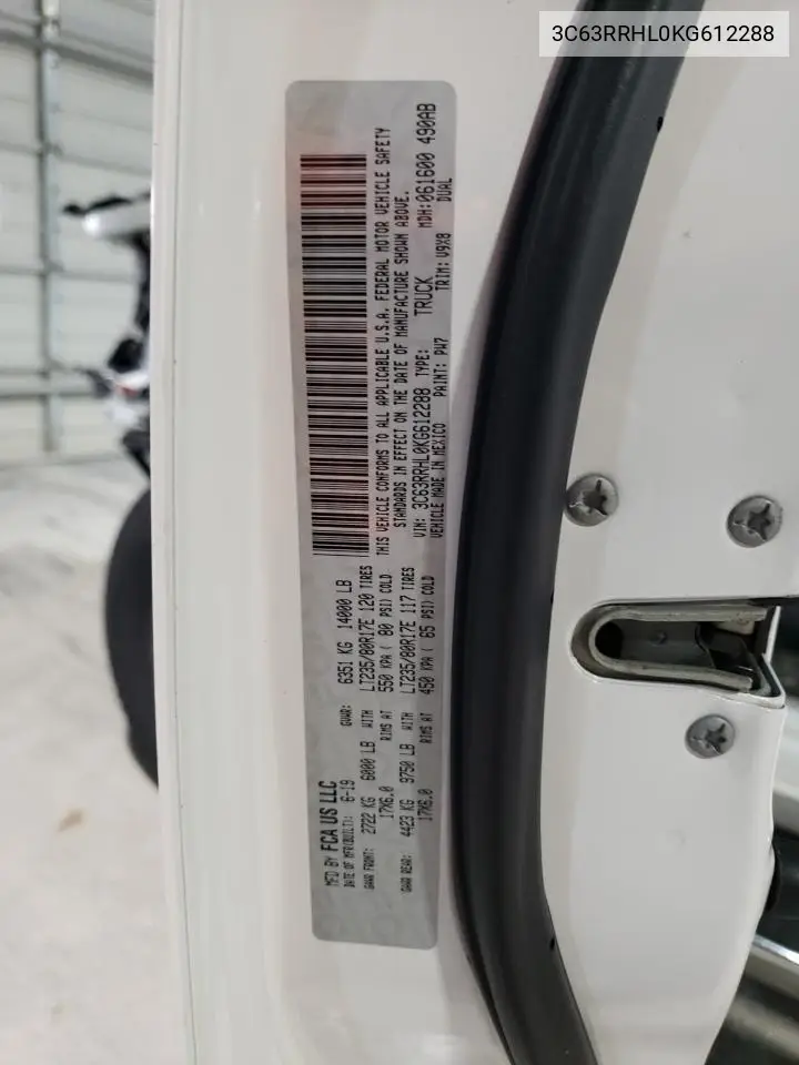 3C63RRHL0KG612288 2019 Ram 3500 Big Horn