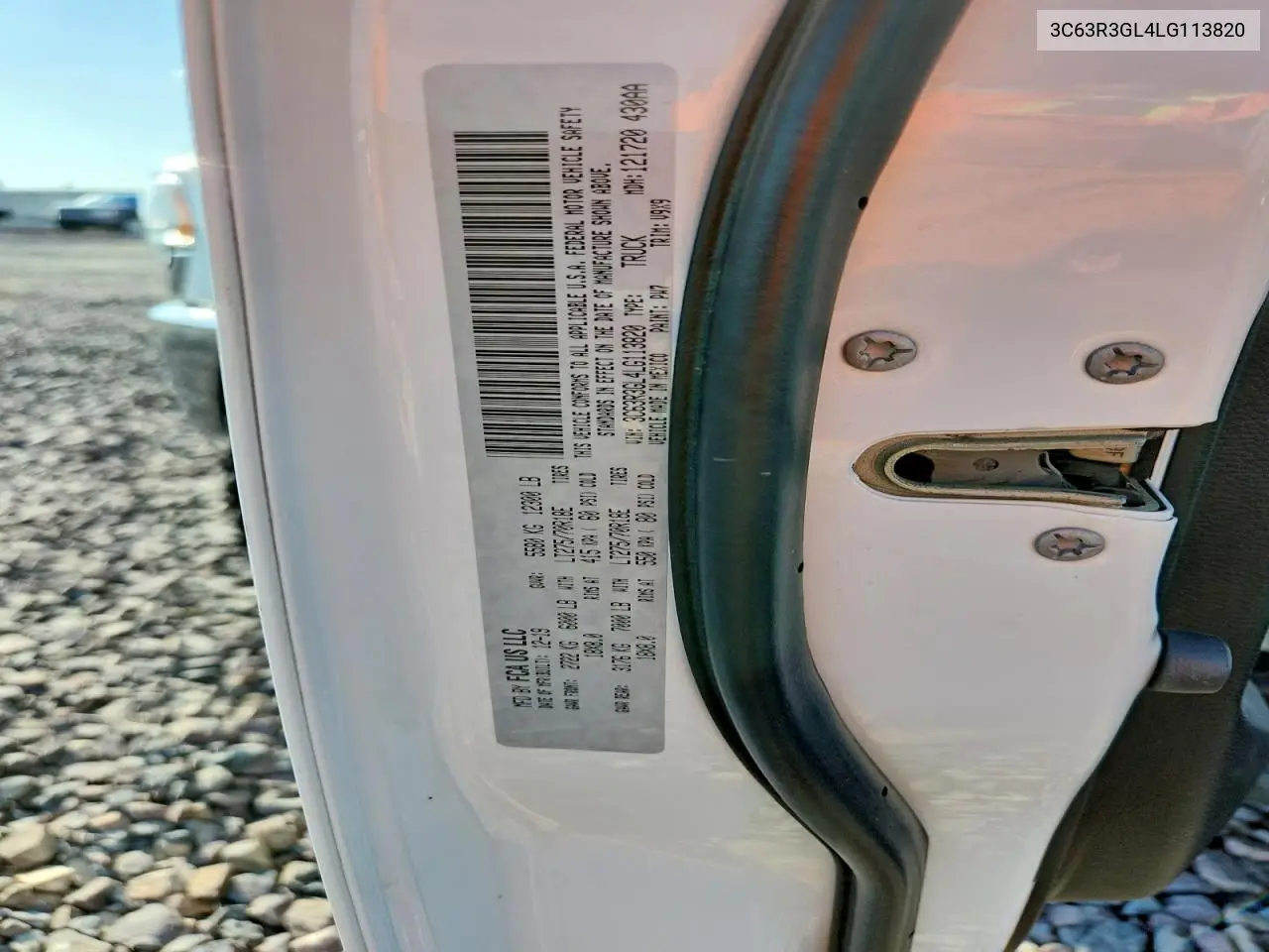 2020 Ram 3500 Tradesman VIN: 3C63R3GL4LG113820 Lot: 53765246