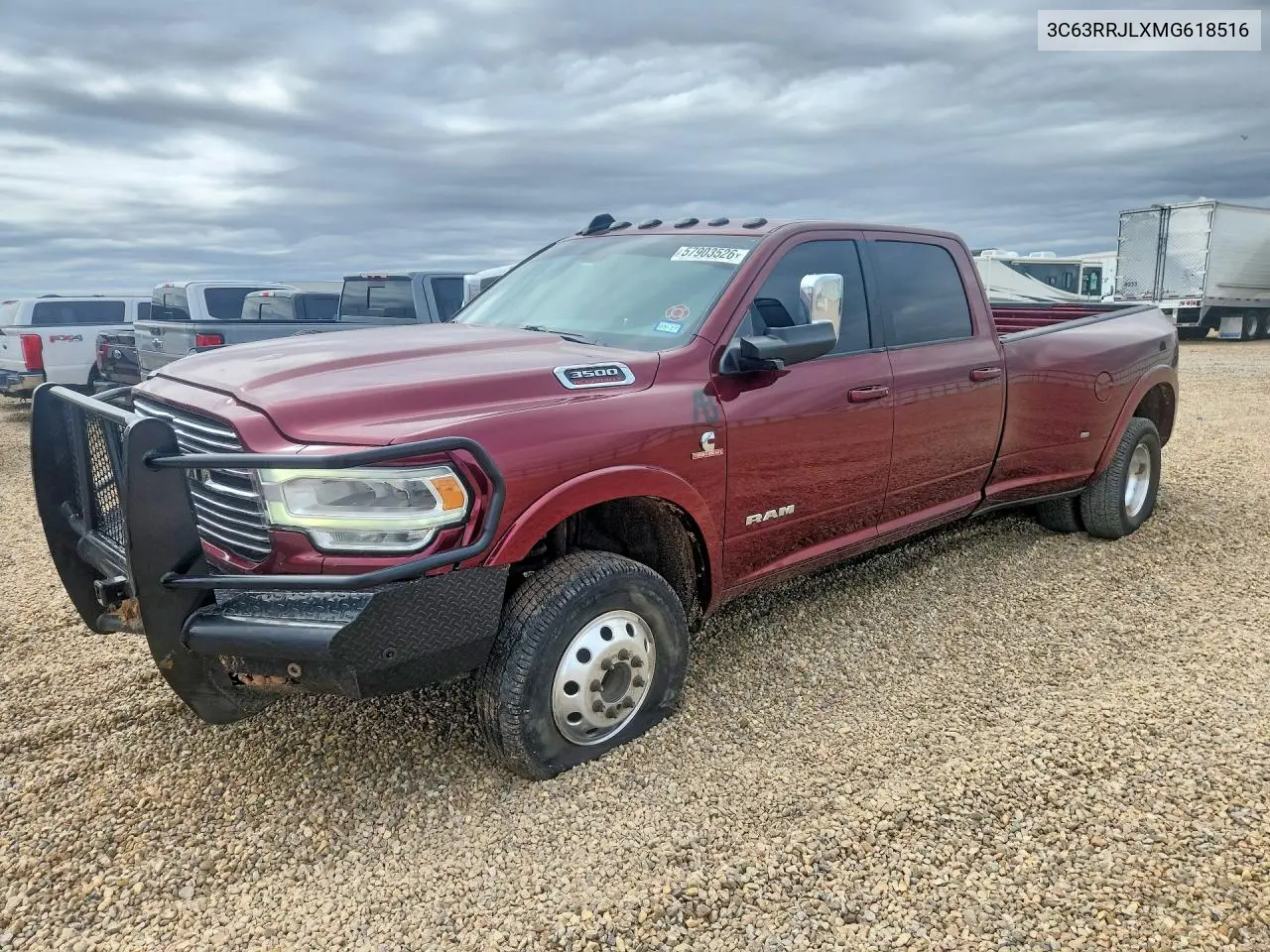 2021 Ram 3500 Laramie VIN: 3C63RRJLXMG618516 Lot: 57903526