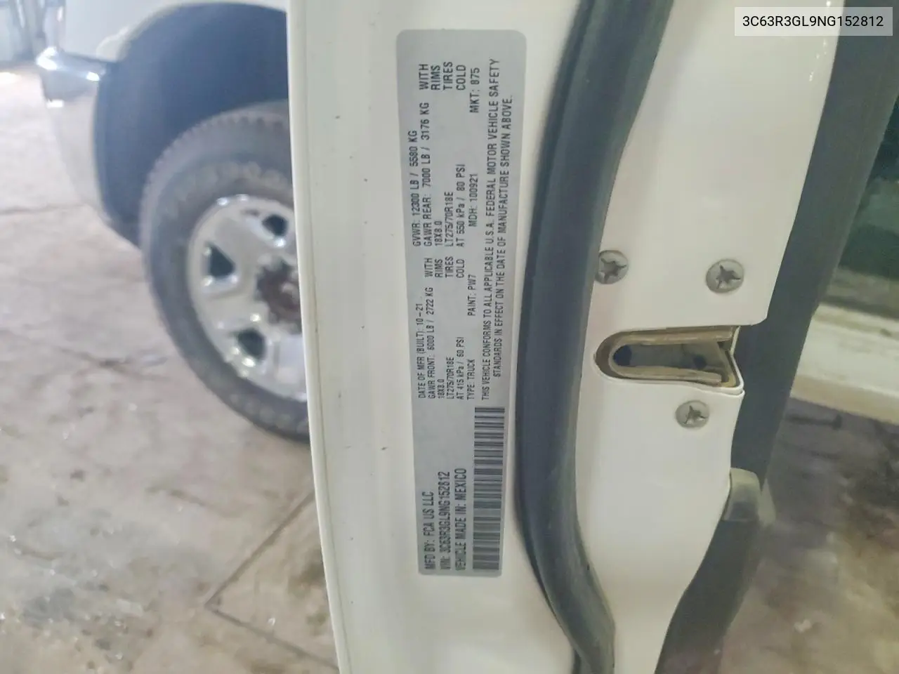 2022 Ram 3500 Tradesman VIN: 3C63R3GL9NG152812 Lot: 55123856