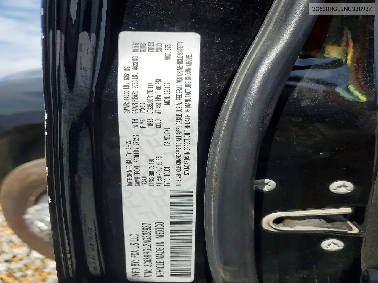 2022 Ram 3500 Tradesman VIN: 3C63RRGL2NG338937 Lot: 55938846