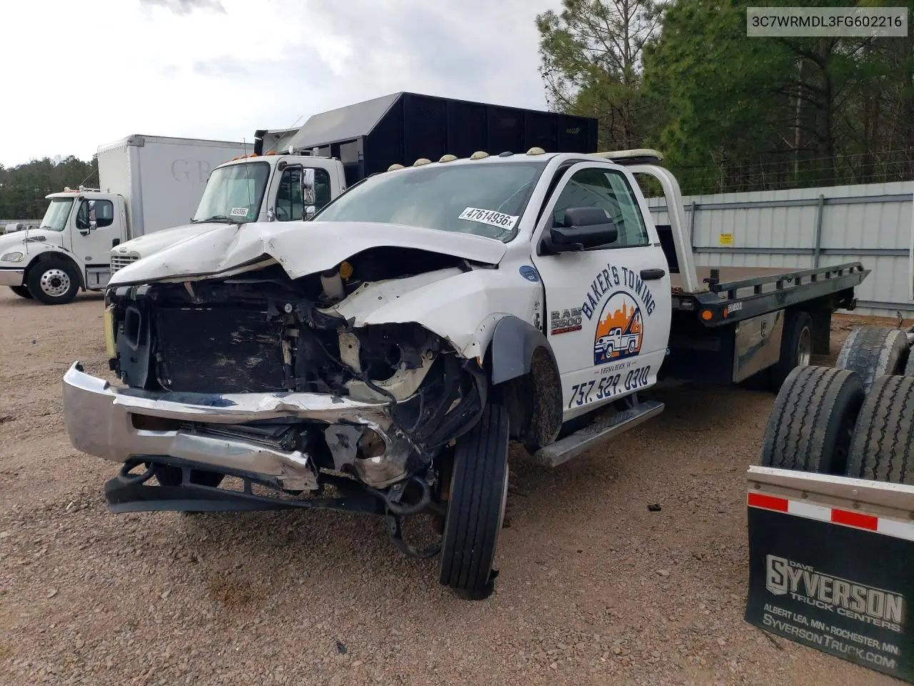2015 Ram 5500 Rollback Truck VIN: 3C7WRMDL3FG602216 Lot: 47614936