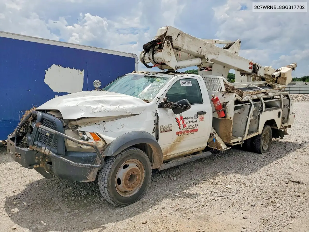 2016 Ram 5500 Bucket Truck VIN: 3C7WRNBL8GG317702 Lot: 54489286
