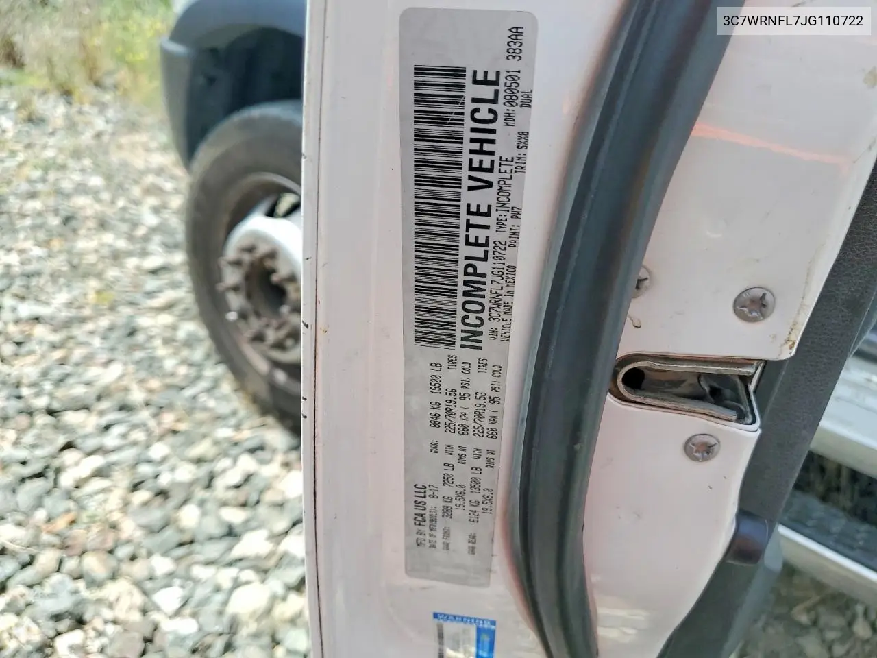 2018 Ram 5500 VIN: 3C7WRNFL7JG110722 Lot: 61199326
