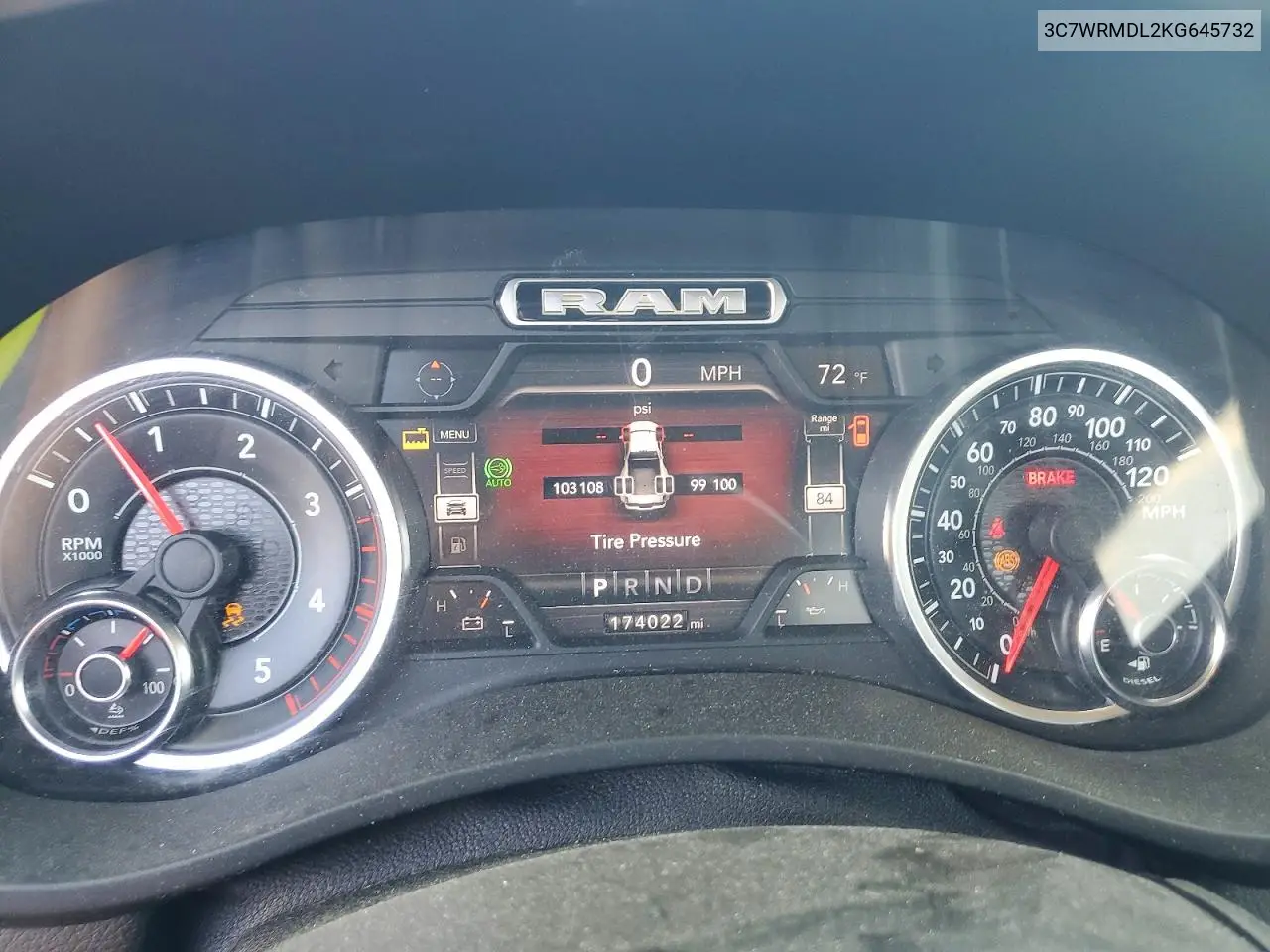2019 Ram 5500 VIN: 3C7WRMDL2KG645732 Lot: 54381056