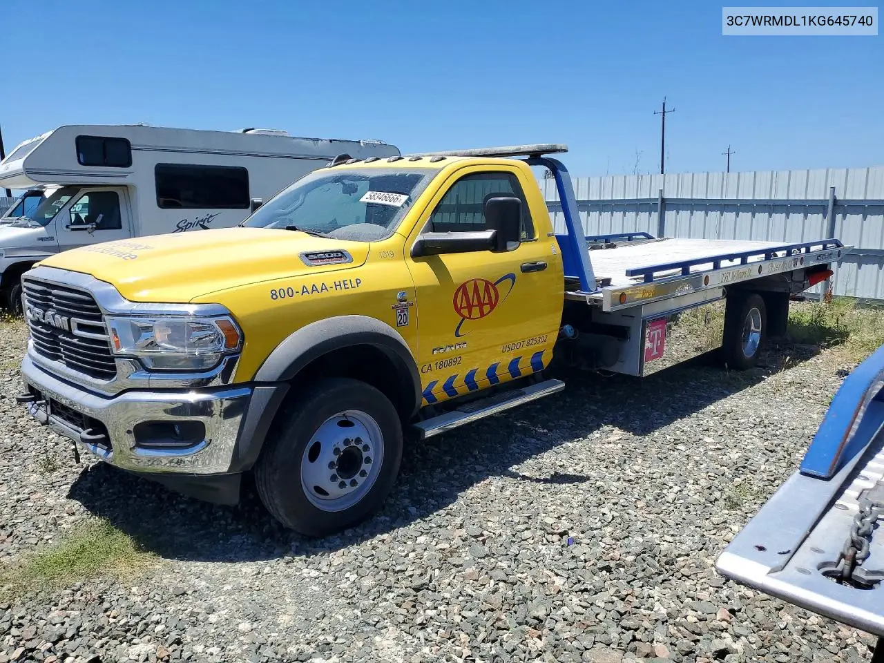 2019 Ram 5500 VIN: 3C7WRMDL1KG645740 Lot: 58346666