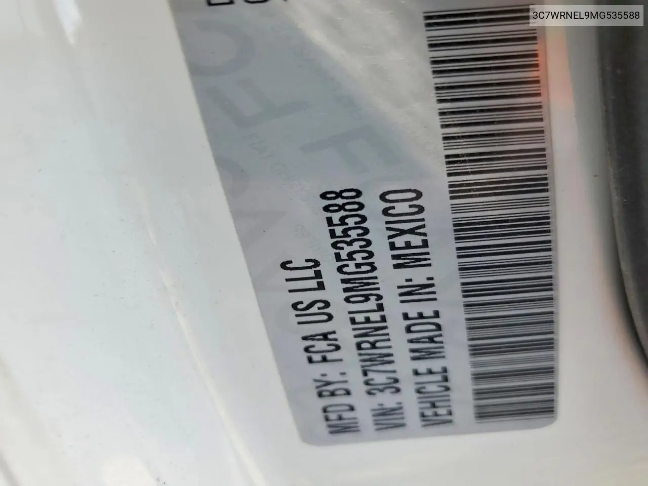 2021 Ram 5500 VIN: 3C7WRNEL9MG535588 Lot: 60128676