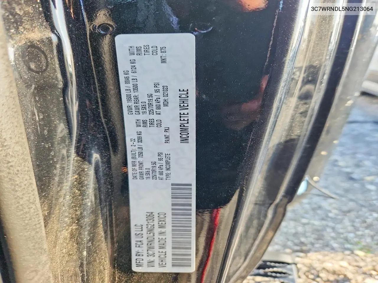 2022 Ram 5500 VIN: 3C7WRNDL5NG213064 Lot: 58145186