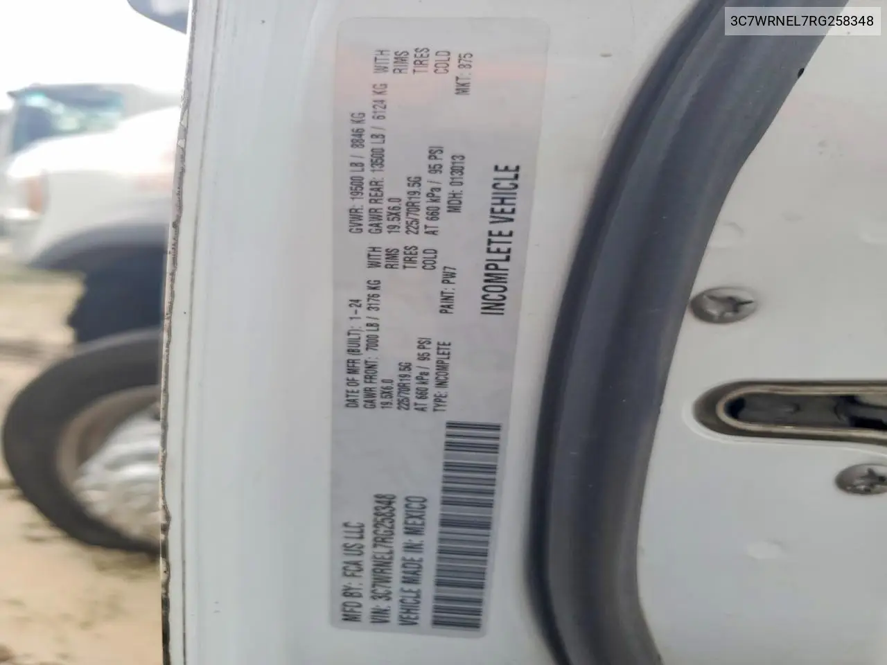 2024 Ram 5500 VIN: 3C7WRNEL7RG258348 Lot: 55305006