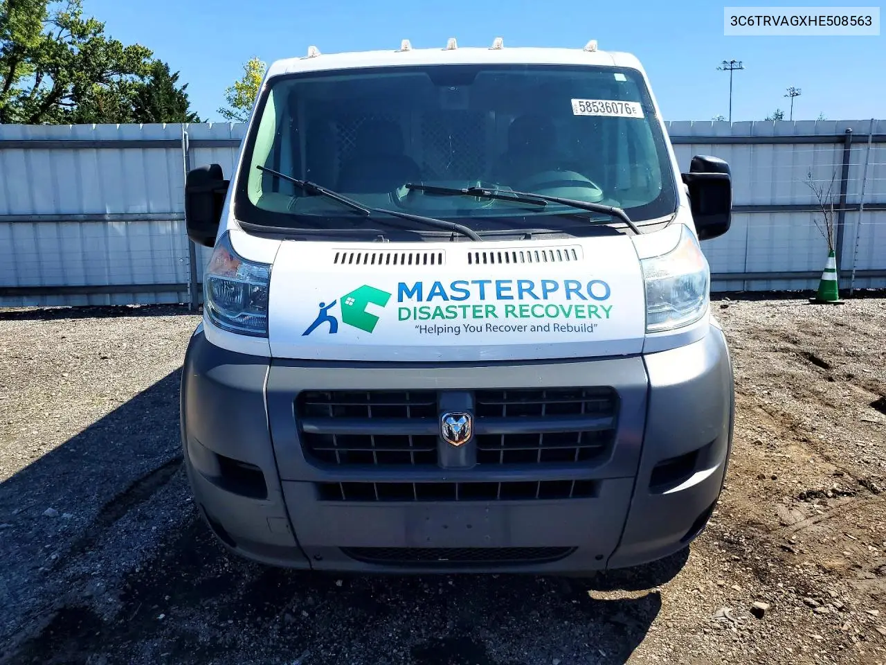 2017 Ram Promaster 1500 1500 Standard VIN: 3C6TRVAGXHE508563 Lot: 58536076