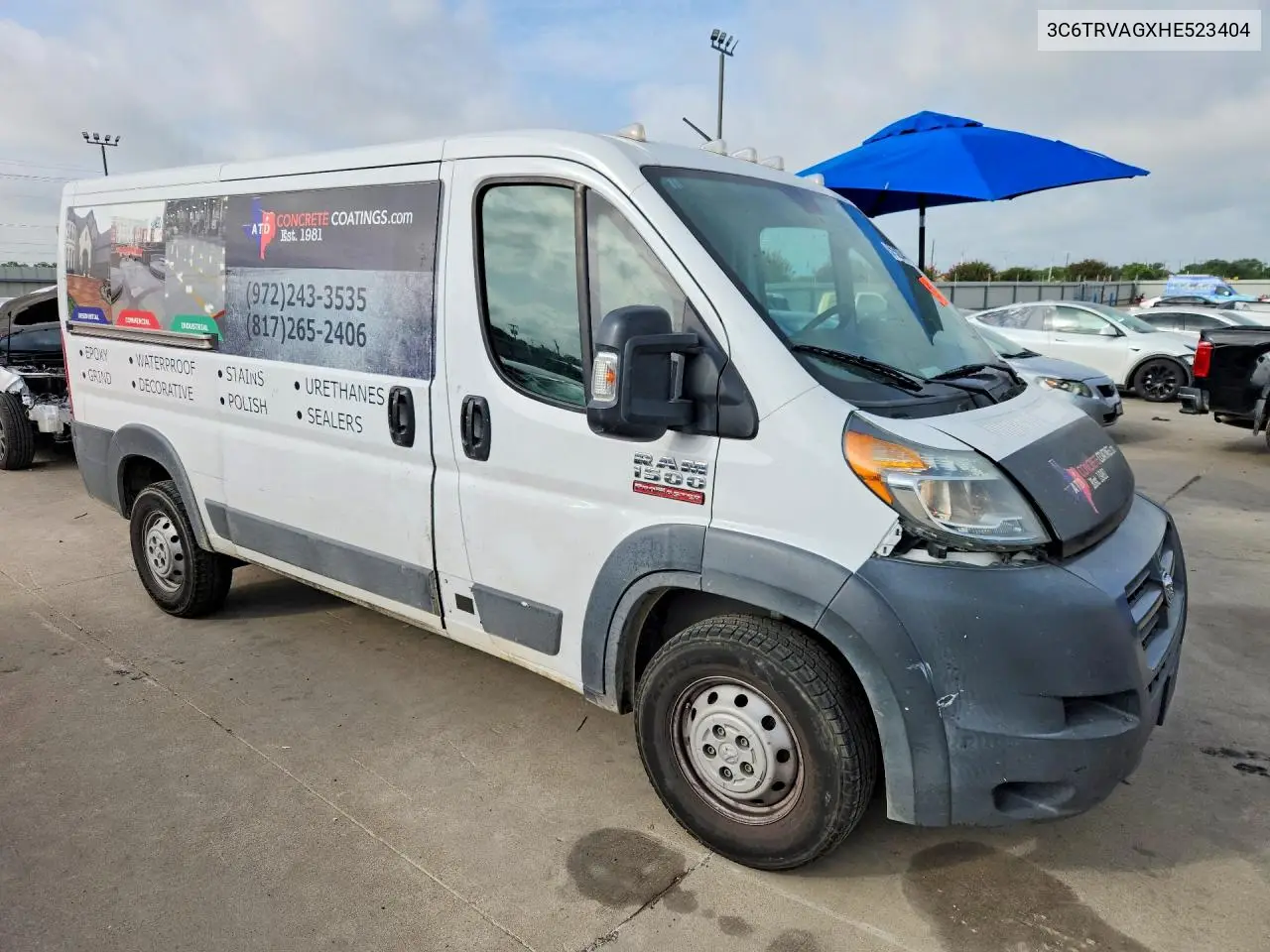 2017 Ram Promaster 1500 1500 Standard VIN: 3C6TRVAGXHE523404 Lot: 59922446